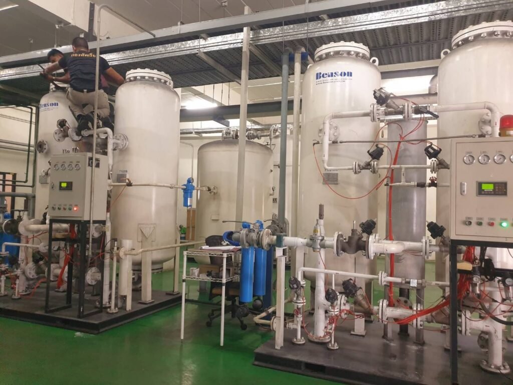 Media Replacement and Servicing for PSA Nitrogen Systems 2 Full system view of twin-tower PSA nitrogen generator (NANOMATEC / N2GEN unit)